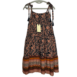 BAND OF GYPSIES Women’s Size Small Black Paisley A-Line Boho Summer Dress